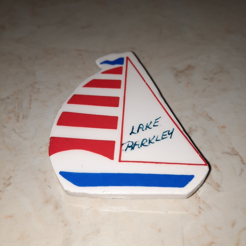 Lake Barkley Kentucky Sailboat Ceramic Tile Travel Souvenir Fridge Magnet